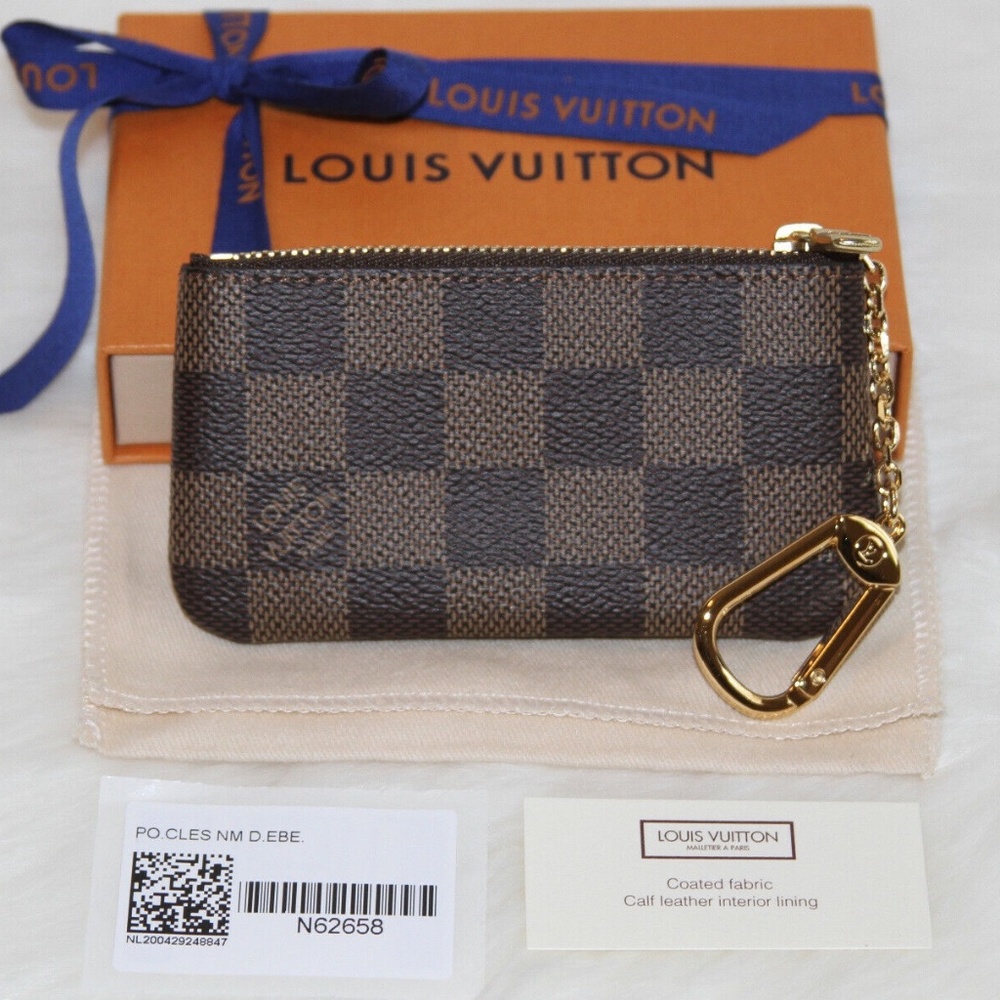 NWT LOUIS VUITTON  Pochette Cles Key Pouch Damier Ebene Made in France - Picture 2 of 8